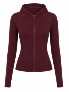 Chaqueta Deportiva avia Black Crimson Mujer – Ajuste Fit, Tela Stretch, Cierre Completo, Talla XS