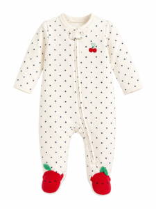 Body Bebé Carter’s Blanco con Lunares Azules y Cerezas – Suave y Cómodo, Talla 3 Meses