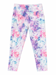 Leggings Juvenil Blancos con Manchas de Colores – Stretch, Cómodos y Modernos, Talla 14-16 marca Athletic