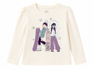 Franela Niña Wonder Nation Snow Crew – Muñecas, Manga Larga, Suave y Cómoda, Tallas 4 y 6