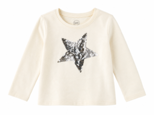 Suéter Niña Wonder Nation Beige con Estrella de Lentejuelas – Manga Larga, Elegante, Talla 4