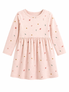 Vestido Bebé Carter’s Rosado Otoñal – Manga Larga, Suave y Cómodo